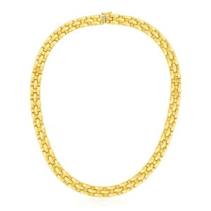 14k Yellow Gold Basket Weave Necklace