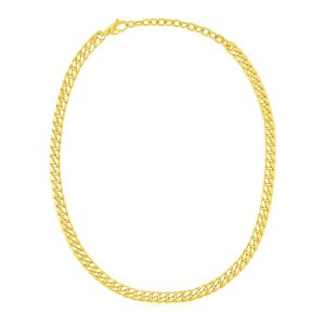 14k Yellow Gold Cuban Chain Choker Necklace