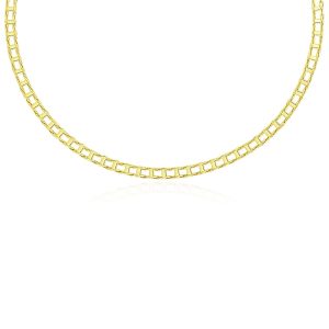 14k Yellow Gold Men's Necklace with Track Design Links