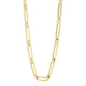 14k Yellow Gold High Polish Elongated Paperclip Jax Link Necklace