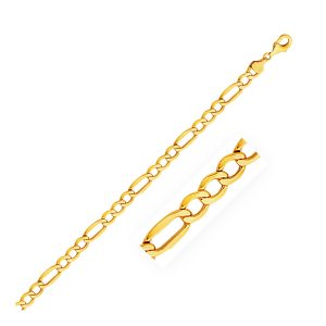 6.5mm 14k Yellow Gold Lite Figaro Chain